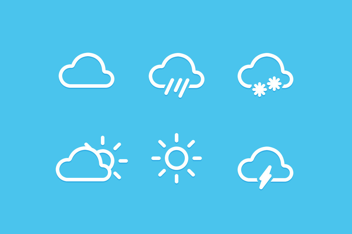Create a Set of Flat Weather Icons